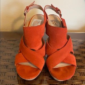 Gorgeous suede wedge sandals